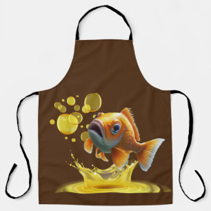 Goldfisch auf der Schürze von Männern