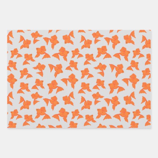 Goldfisch auf grauem Wrapping-Set Geschenkpapier Set (Vorderseite)
