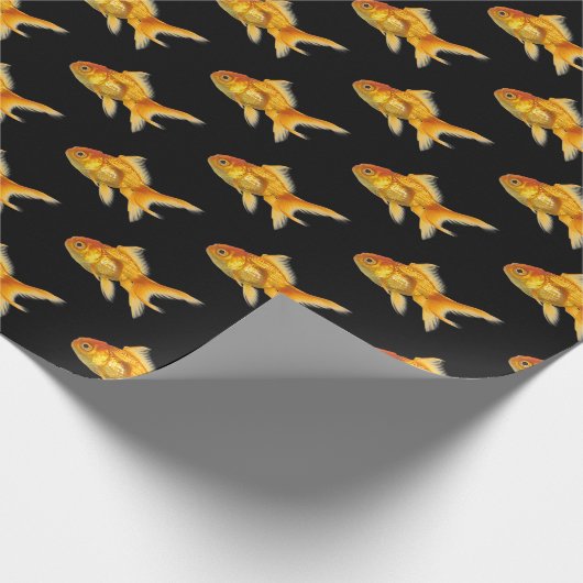 Goldfisch auf schwarz geschenkpapier (Ecke)