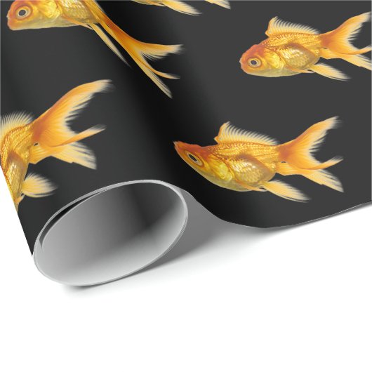 Goldfisch auf schwarz geschenkpapier (Rolleneckpunkt)
