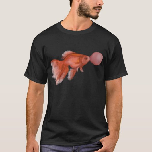 Goldfisch Bubble Gum Blase T-Shirt (Vorderseite)