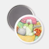 GOLDFISCH CRACKER KITTY Rundes Magnet (Vorderseite/Rückseite)