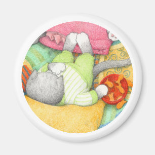 GOLDFISCH CRACKER KITTY Rundes Magnet