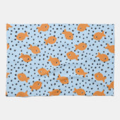 Goldfisch-Design Orange und Blau Geschirrtuch (Horizontal)