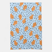 Goldfisch-Design Orange und Blau Geschirrtuch (Vertikal)