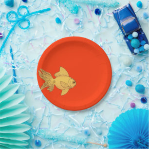 Goldfisch Electric Orange Pappteller