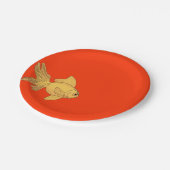 Goldfisch Electric Orange Pappteller (Schrägansicht)