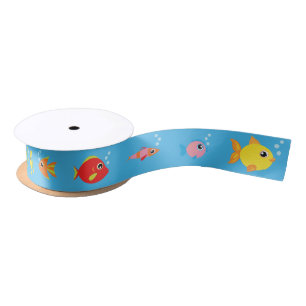 Goldfisch-Fisch-Aquarium-Ozean-Tier-Band Satinband