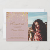 Goldfisch-Glitzer-Konfetti im 16 . Geburtstag-Foto Einladung (Vorderseite)