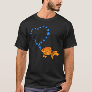 Goldfisch Herz Liebe Aquarium Fisch Haustierbesitz T-Shirt