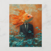 Goldfisch im Anzug Postkarte (Vorderseite)