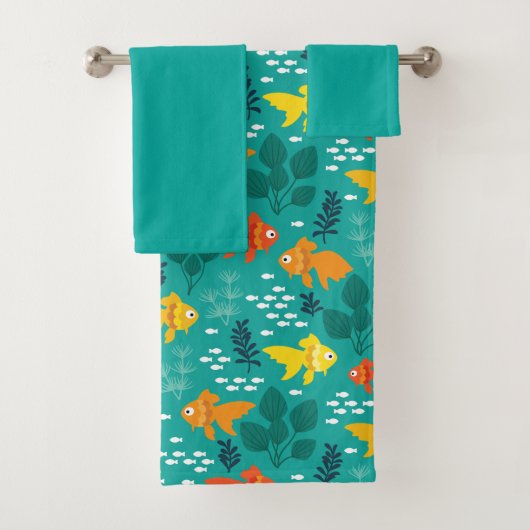 Goldfisch im Aquarium Badhandtuch Set (Insitu)