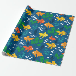 Goldfisch im Aquarium Geschenkpapier