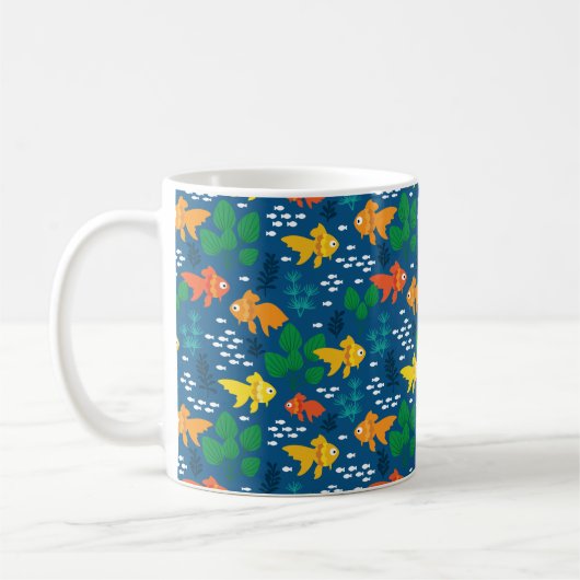 Goldfisch im Aquarium Kaffeetasse (Links)