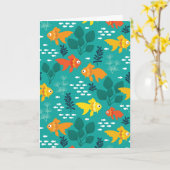 Goldfisch im Aquarium Karte (Gelbe Blume)