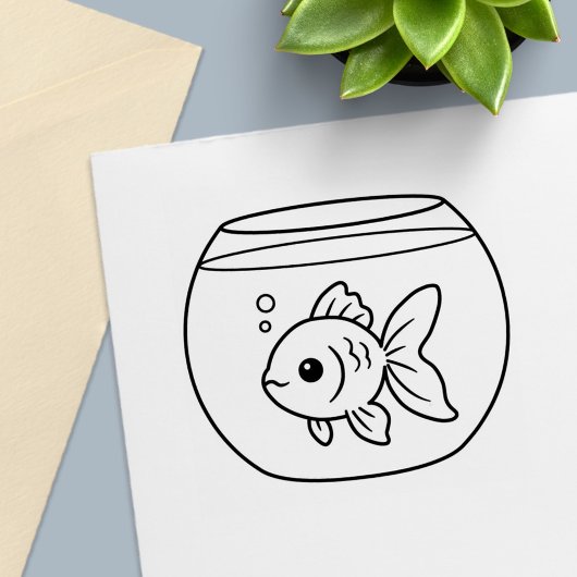 Goldfisch im Aquarium Permastempel