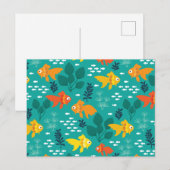Goldfisch im Aquarium Postkarte (Vorne/Hinten)