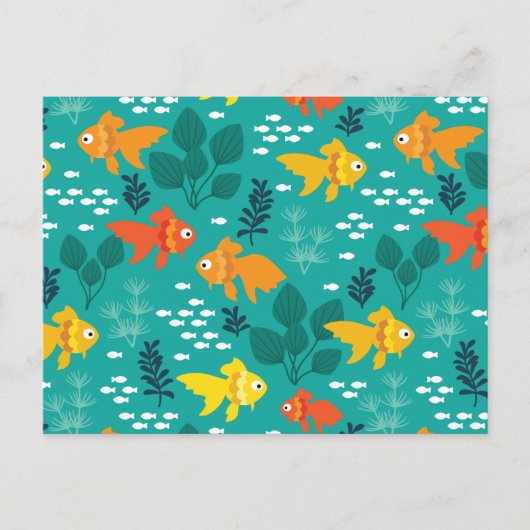 Goldfisch im Aquarium Postkarte (Vorderseite)
