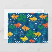 Goldfisch im Aquarium Postkarte (Vorne/Hinten)
