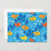 Goldfisch im Aquarium Postkarte (Vorne/Hinten)
