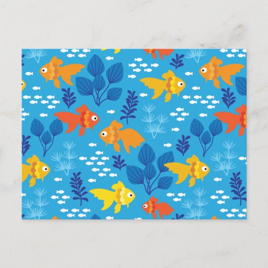 Goldfisch im Aquarium Postkarte (Vorderseite)