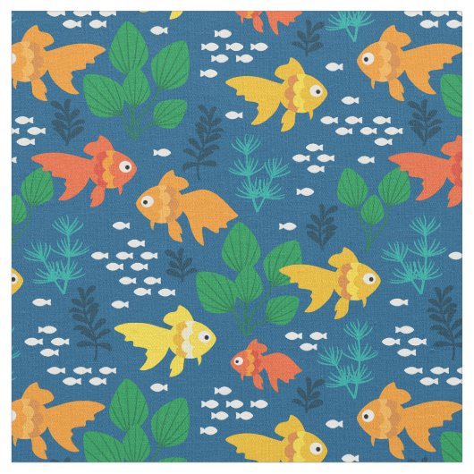 Goldfisch im Aquarium Stoff (Nahaufnahme)