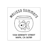 Goldfisch im Fischglas Anschrift Gummistempel (Prägung)