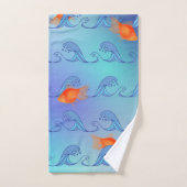 Goldfisch in den Wellen Badhandtuch Set (Handtuch)