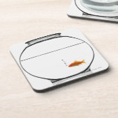 Goldfisch in der Schüssel Getränkeuntersetzer (Linke Seite)