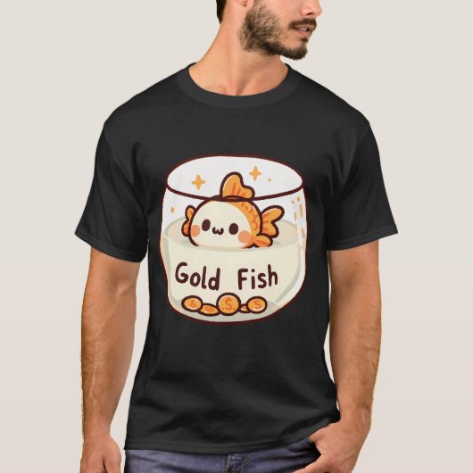 Goldfisch in Schale mit Münzen T-Shirt (Vorderseite)