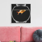 Goldfisch in Schüssel 2 Leinwanddruck (Insitu (Wohnzimmer))