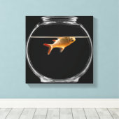 Goldfisch in Schüssel 2 Leinwanddruck (Insitu (Holzboden))