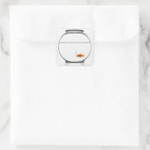 Goldfisch in Schüssel Quadratischer Aufkleber (Tasche)