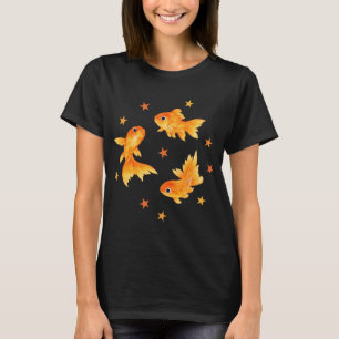 Goldfisch Kawaii Aufkleber Orange T-Shirt