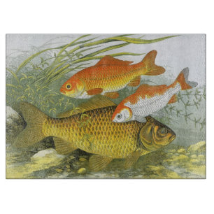 Goldfisch Koi Fisch, Vintage Marine Wasserleben Me Schneidebrett