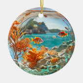 Goldfisch-Korallenriff Keramik Ornament (Vorne)