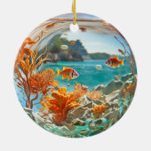 Goldfisch-Korallenriff Keramik Ornament (Hinten)