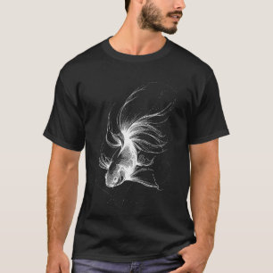 Goldfisch-Linienkunstzeichnung Aquarienfisch-Desig T-Shirt