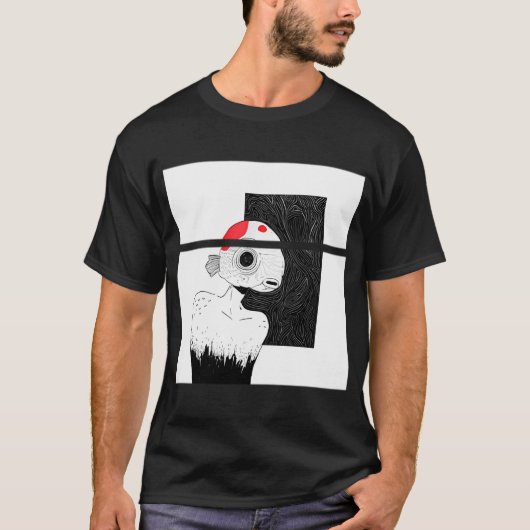 Goldfisch-Mann - Horror-Ästhetik T-Shirt (Vorderseite)