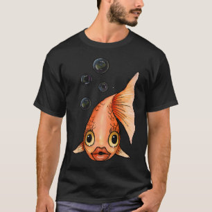 Goldfisch mit Blasen, großäugiger, großlippiger Fi T-Shirt