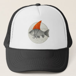Goldfisch mit einer Haifischflosse Truckerkappe