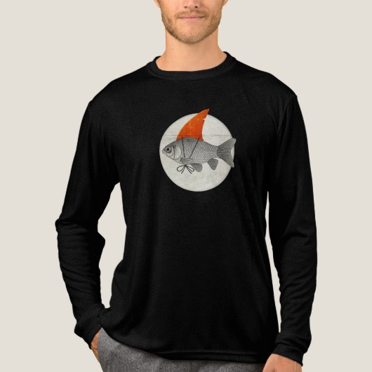 Goldfisch mit einer Haiflosse Tri-Blend Shirt (Vorderseite)