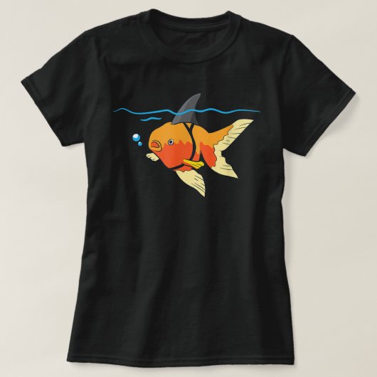 Goldfisch mit Haifischflossen-Coole Meerestiere Wo T-Shirt (Design vorne)