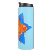 Goldfisch mit Sternen Thermosbecher (Nach rechts gedreht)