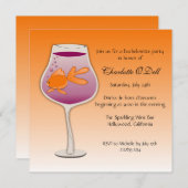 Goldfisch-Orange Bachelorette Einladung (Vorne/Hinten)