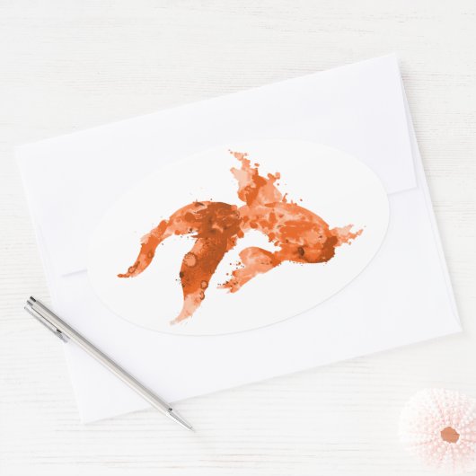 Goldfisch Ovaler Aufkleber (Umschlag)