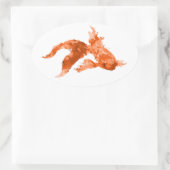 Goldfisch Ovaler Aufkleber (Tasche)