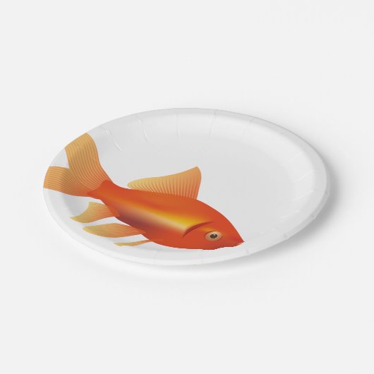Goldfisch Pappteller (Schrägansicht)