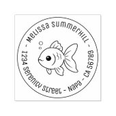 Goldfisch-Rundadresse Permastempel (Design)
