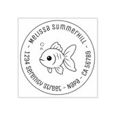Goldfisch-Rundanschrift Gummistempel (Prägung)